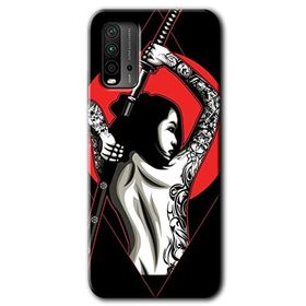 Xiaomi Redmi 9T Samurai Girl Baskılı Uyumlu Silikon Kılıf