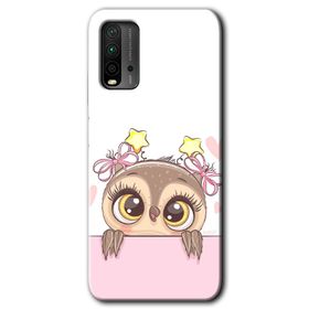 Xiaomi Redmi 9T Sevimli Baykuş Baskılı Uyumlu Silikon Kılıf