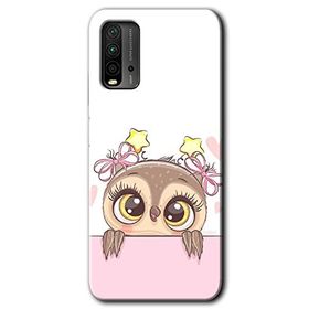 Xiaomi Redmi 9T Sevimli Baykuş Baskılı Uyumlu Silikon Kılıf