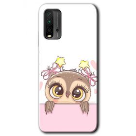 Xiaomi Redmi 9T Sevimli Baykuş Baskılı Uyumlu Silikon Kılıf