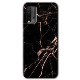 Xiaomi Redmi 9T Siyah Gold Mermer Baskılı Uyumlu Silikon Kılıf