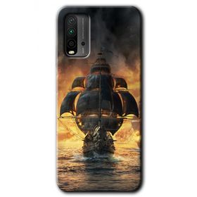 Xiaomi Redmi 9T Siyah İnci Baskılı Uyumlu Silikon Kılıf