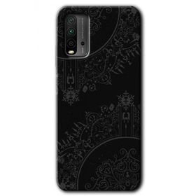 Xiaomi Redmi 9T Siyah Mandala Baskılı Uyumlu Silikon Kılıf