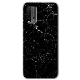Xiaomi Redmi 9T Siyah Mermer Baskılı Uyumlu Silikon Kılıf