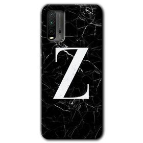 Xiaomi Redmi 9T Siyah Mermer Desenli Z Harfi Baskılı Uyumlu Silikon Kılıf