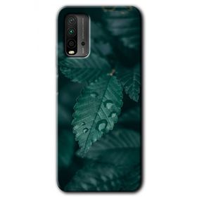 Xiaomi Redmi 9T Yağmurlu Yaprak Baskılı Uyumlu Silikon Kılıf
