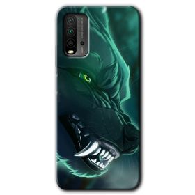 Xiaomi Redmi 9T Yeşil Kurt Baskılı Uyumlu Silikon Kılıf
