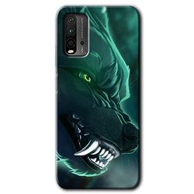 Xiaomi Redmi 9T Yeşil Kurt Baskılı Uyumlu Silikon Kılıf