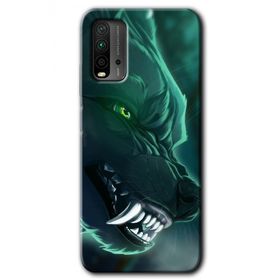 Xiaomi Redmi 9T Yeşil Kurt Baskılı Uyumlu Silikon Kılıf