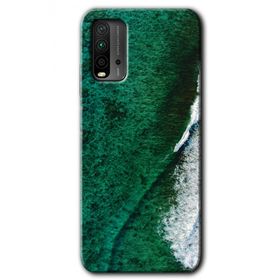 Xiaomi Redmi 9T Yeşil Okyanus Baskılı Uyumlu Silikon Kılıf