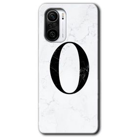 Xiaomi Redmi K40 Beyaz Mermer Desenli Ö Harfi Baskılı Uyumlu Silikon Kılıf