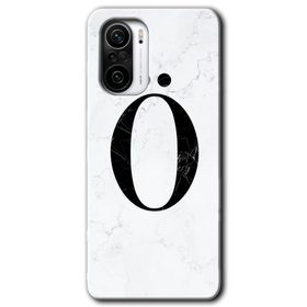 Xiaomi Redmi K40 Beyaz Mermer Desenli Ö Harfi Baskılı Uyumlu Silikon Kılıf