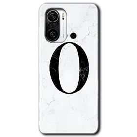 Xiaomi Redmi K40 Beyaz Mermer Desenli Ö Harfi Baskılı Uyumlu Silikon Kılıf