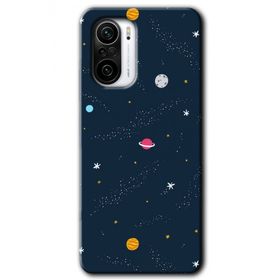 Xiaomi Redmi K40 Çizim Gezegen Baskılı Uyumlu Silikon Kılıf
