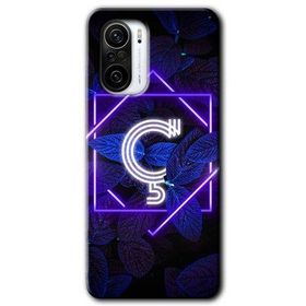 Xiaomi Redmi K40 Dark Neon Yaprak Ç Harfi Baskılı Uyumlu Silikon Kılıf