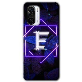 Xiaomi Redmi K40 Dark Neon Yaprak E Harfi Baskılı Uyumlu Silikon Kılıf