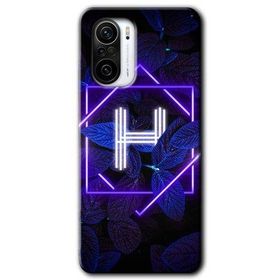 Xiaomi Redmi K40 Dark Neon Yaprak H Harfi Baskılı Uyumlu Silikon Kılıf