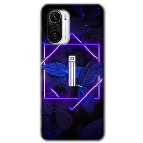 Xiaomi Redmi K40 Dark Neon Yaprak İ Harfi Baskılı Uyumlu Silikon Kılıf