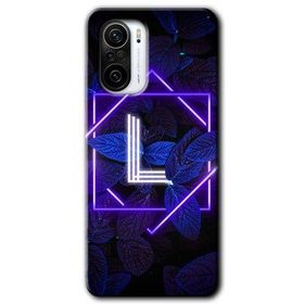 Xiaomi Redmi K40 Dark Neon Yaprak L Harfi Baskılı Uyumlu Silikon Kılıf