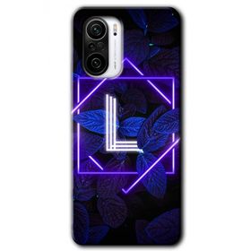 Xiaomi Redmi K40 Dark Neon Yaprak L Harfi Baskılı Uyumlu Silikon Kılıf