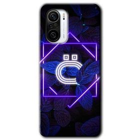 Xiaomi Redmi K40 Dark Neon Yaprak O Harfi Baskılı Uyumlu Silikon Kılıf
