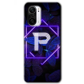 Xiaomi Redmi K40 Dark Neon Yaprak P Harfi Baskılı Uyumlu Silikon Kılıf