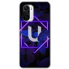 Xiaomi Redmi K40 Dark Neon Yaprak Ü Harfi Baskılı Uyumlu Silikon Kılıf