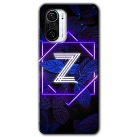 Xiaomi Redmi K40 Dark Neon Yaprak Z Harfi Baskılı Uyumlu Silikon Kılıf