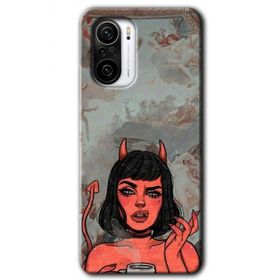 Xiaomi Redmi K40 Devil Girl Baskılı Uyumlu Silikon Kılıf