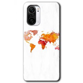 Xiaomi Redmi K40 Dünya Haritası Baskılı Uyumlu Silikon Kılıf