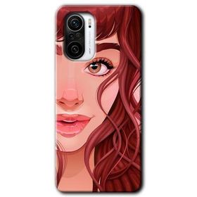 Xiaomi Redmi K40 Kızıl Kız Baskılı Uyumlu Silikon Kılıf