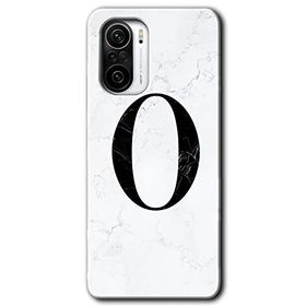 Xiaomi Redmi K40 Pro Beyaz Mermer Desenli O Harfi Baskılı Uyumlu Silikon Kılıf