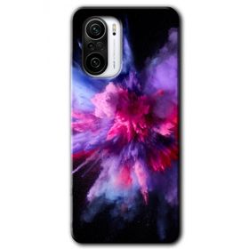 Xiaomi Redmi K40 Pro Color Splash Purple Baskılı Uyumlu Silikon Kılıf