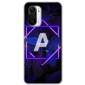 Xiaomi Redmi K40 Pro Dark Neon Yaprak A Harfi Baskılı Uyumlu Silikon Kılıf