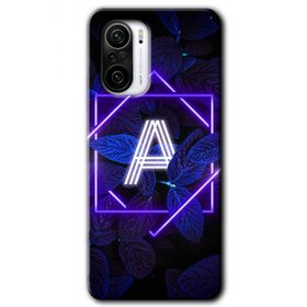 Xiaomi Redmi K40 Pro Dark Neon Yaprak A Harfi Baskılı Uyumlu Silikon Kılıf