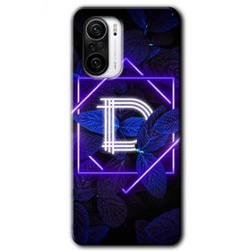 Xiaomi Redmi K40 Pro Dark Neon Yaprak D Harfi Baskılı Uyumlu Silikon Kılıf