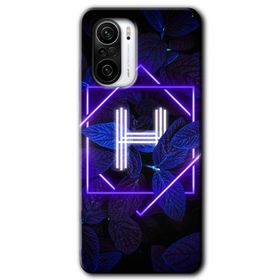 Xiaomi Redmi K40 Pro Dark Neon Yaprak H Harfi Baskılı Uyumlu Silikon Kılıf