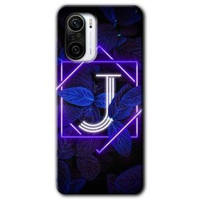 Xiaomi Redmi K40 Pro Dark Neon Yaprak J Harfi Baskılı Uyumlu Silikon Kılıf