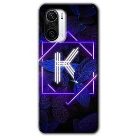 Xiaomi Redmi K40 Pro Dark Neon Yaprak K Harfi Baskılı Uyumlu Silikon Kılıf