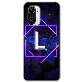 Xiaomi Redmi K40 Pro Dark Neon Yaprak L Harfi Baskılı Uyumlu Silikon Kılıf