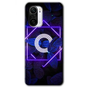 Xiaomi Redmi K40 Pro Dark Neon Yaprak O Harfi Baskılı Uyumlu Silikon Kılıf