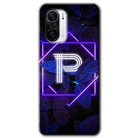 Xiaomi Redmi K40 Pro Dark Neon Yaprak P Harfi Baskılı Uyumlu Silikon Kılıf