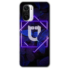 Xiaomi Redmi K40 Pro Dark Neon Yaprak U Harfi Baskılı Uyumlu Silikon Kılıf