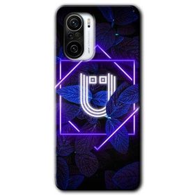Xiaomi Redmi K40 Pro Dark Neon Yaprak U Harfi Baskılı Uyumlu Silikon Kılıf