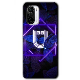 Xiaomi Redmi K40 Pro Dark Neon Yaprak U Harfi Baskılı Uyumlu Silikon Kılıf