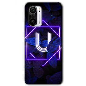 Xiaomi Redmi K40 Pro Dark Neon Yaprak U Harfi Baskılı Uyumlu Silikon Kılıf