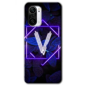 Xiaomi Redmi K40 Pro Dark Neon Yaprak V Harfi Baskılı Uyumlu Silikon Kılıf