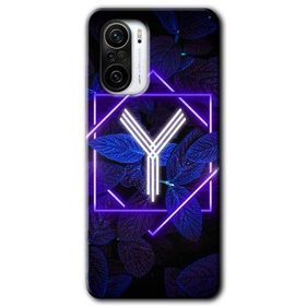 Xiaomi Redmi K40 Pro Dark Neon Yaprak Y Harfi Baskılı Uyumlu Silikon Kılıf