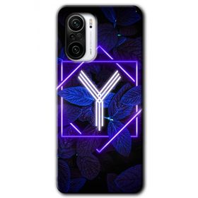 Xiaomi Redmi K40 Pro Dark Neon Yaprak Y Harfi Baskılı Uyumlu Silikon Kılıf