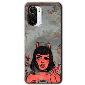 Xiaomi Redmi K40 Pro Devil Girl Baskılı Uyumlu Silikon Kılıf